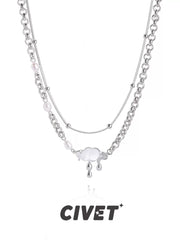 Collar de nube dulce y fresco para mujer Nicho de verano Estilo de niña caliente Cadena de clavícula Temperamento Personalidad Collar de doble capa nuevo de alta gama