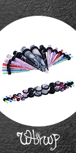 colorful ear stretching expander set