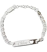 Personalized Gift 14K Gold-Plated or Sterling Silver Children's I.D. Bracelet for Baby and Girls,...