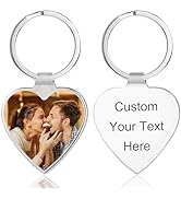 JUBOPE Custom Keychain with Picture - Double Sided Personalized Engraving Photo Picture Text DIY ...