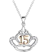 Cherished Moments Sterling Silver Necklace or Earring for Quinceanera Gift, Girls Sweet 15 Presen...