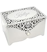 Cherished Moments Personalized Filagree Small Rectangle-Shaped Jewelry Keepsake Box with Custom E...