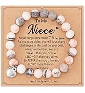 HGDEER Natural Stone Sweet Heart Bracelet for Daughter/Granddaughter/Bonus Daughter/Daughter in Law