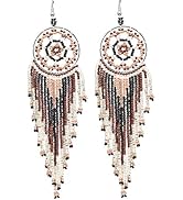 Tarsus Dream Catcher Bead Earrings Dangle for Women"Japan Seed Bead" Girls Hypoallergenic Beaded ...