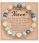 HGDEER Natural Stone Sweet Heart Bracelet for Daughter/Granddaughter/Bonus Daughter/Daughter in Law