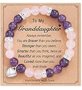 HGDEER Natural Stone Sweet Heart Bracelet for Daughter/Granddaughter/Bonus Daughter/Daughter in Law